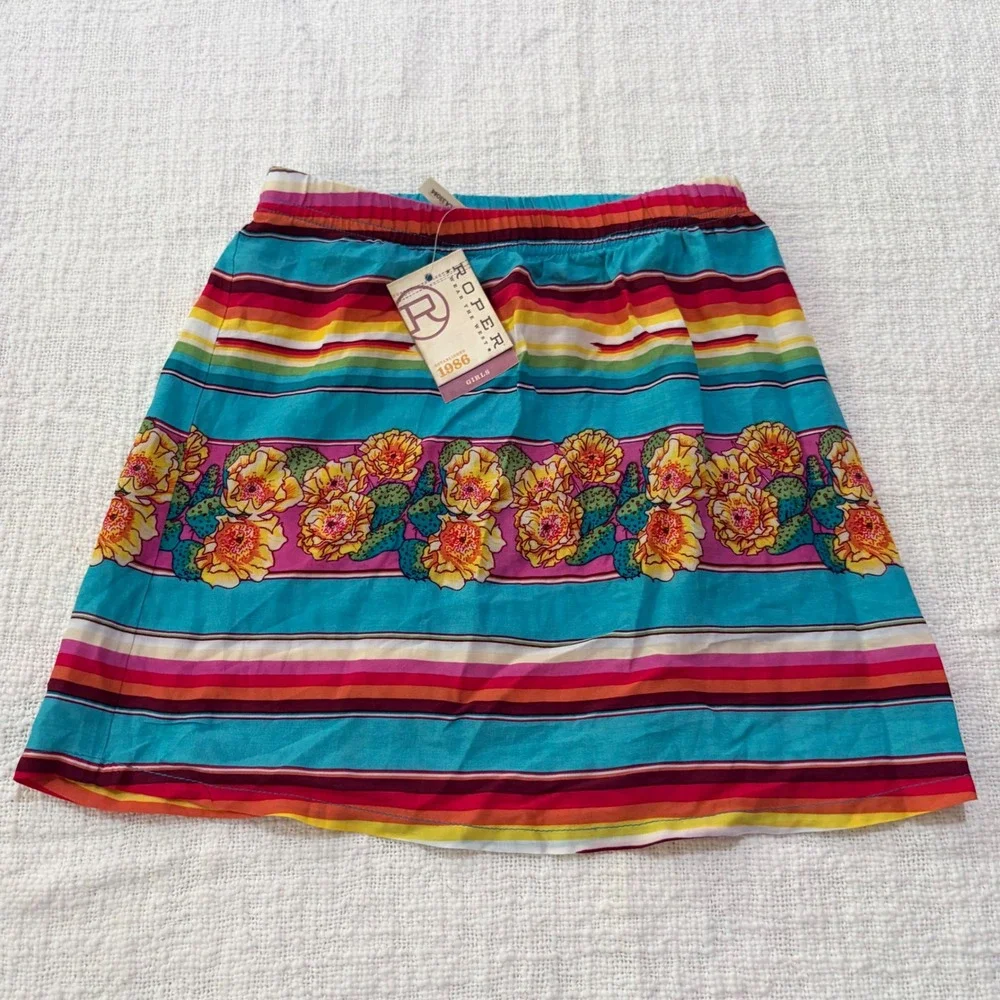 Roper Girls Little Wildflower Graphic Tee and Serape Floral Skirt Set Size 4-5